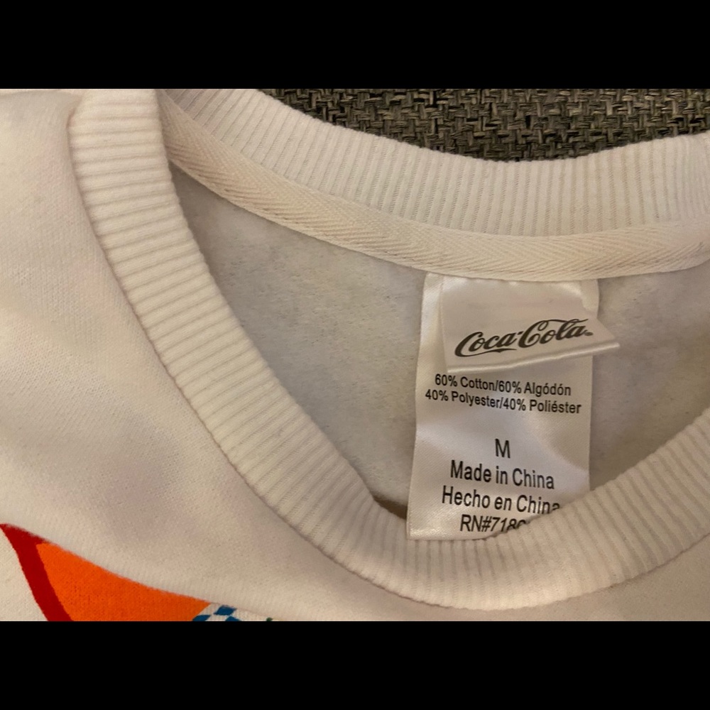 Vintage Coca Cola Crop Sweatshirt Belly Shirt M - Picture 3 of 3